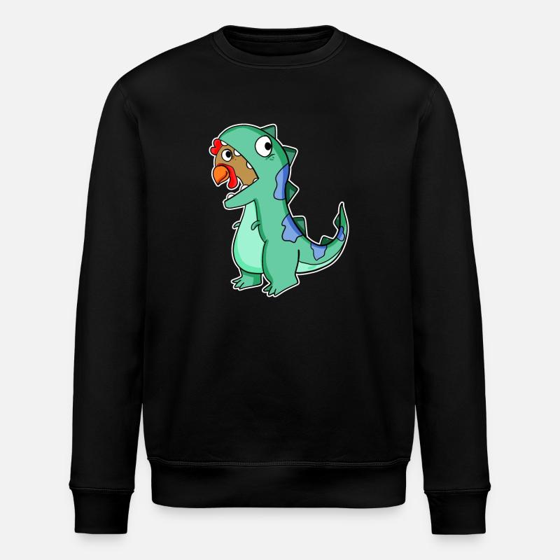 Chicken Dinosaur Costume - Stanley/Stella ROLLER Unisex Organic Sweatshirt - black