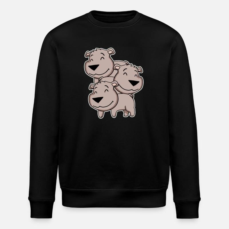 Brown Bear Motif Bear - Stanley/Stella ROLLER Unisex Organic Sweatshirt - black
