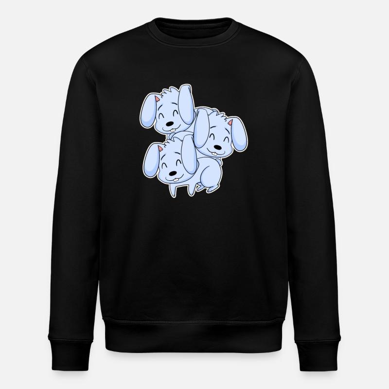 Bunny Motif - Stanley/Stella ROLLER Unisex Organic Sweatshirt - black