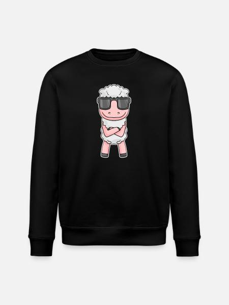 Sheep with glasses - Stanley/Stella ROLLER Unisex Organic Sweatshirt - black