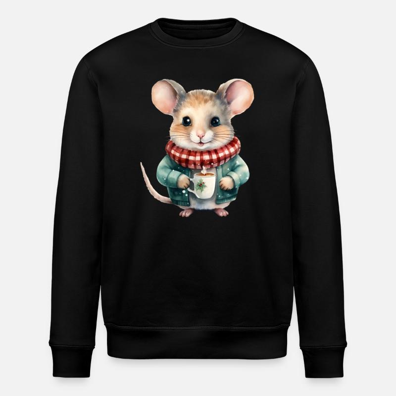 Thé d’hiver de souris câlines - Sweat bio ROLLER Stanley/Stella Unisexe - noir