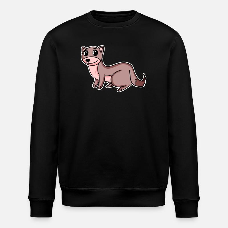 Weasel Motif - Stanley/Stella ROLLER Unisex Organic Sweatshirt - black