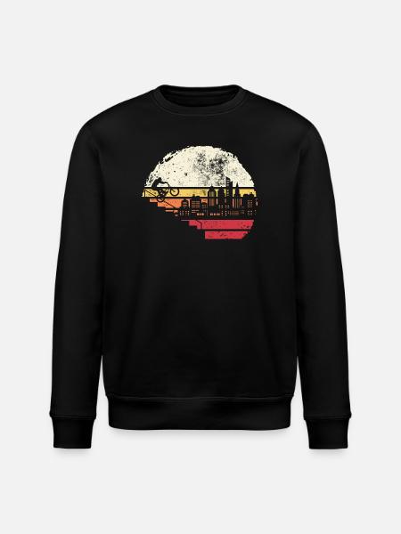 City Skyline Sunset - Stanley/Stella ROLLER Unisex Organic Sweatshirt - black