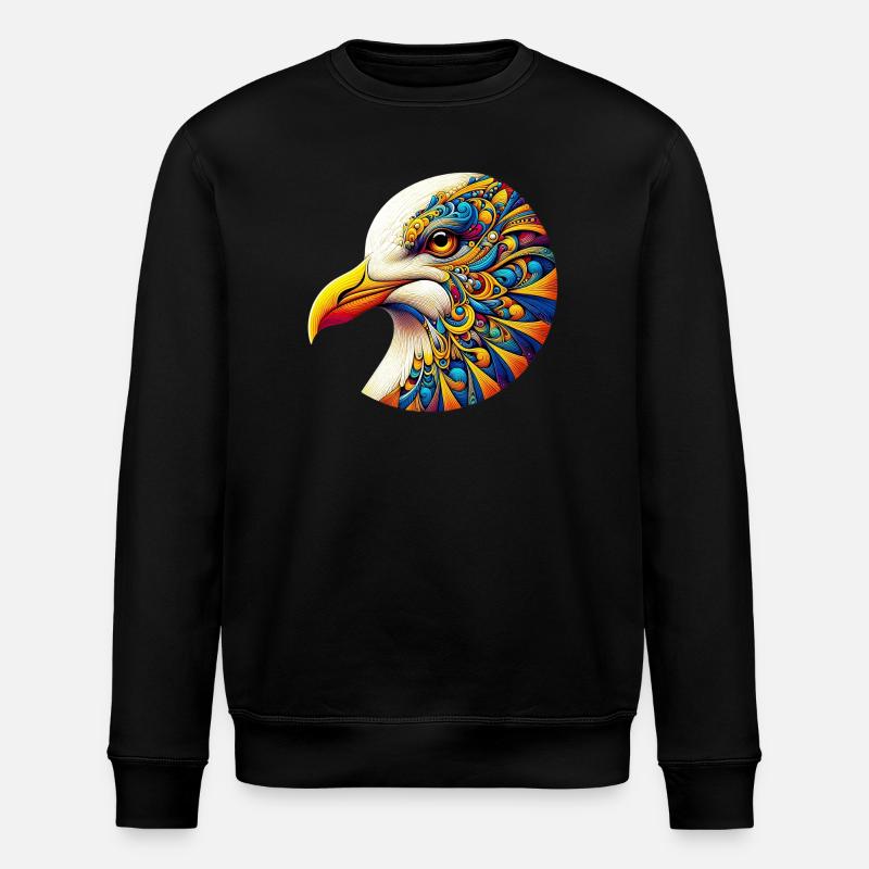 Möwe mit Mandalas verziert - Stanley/Stella Unisex Bio-Sweatshirt ROLLER - Schwarz