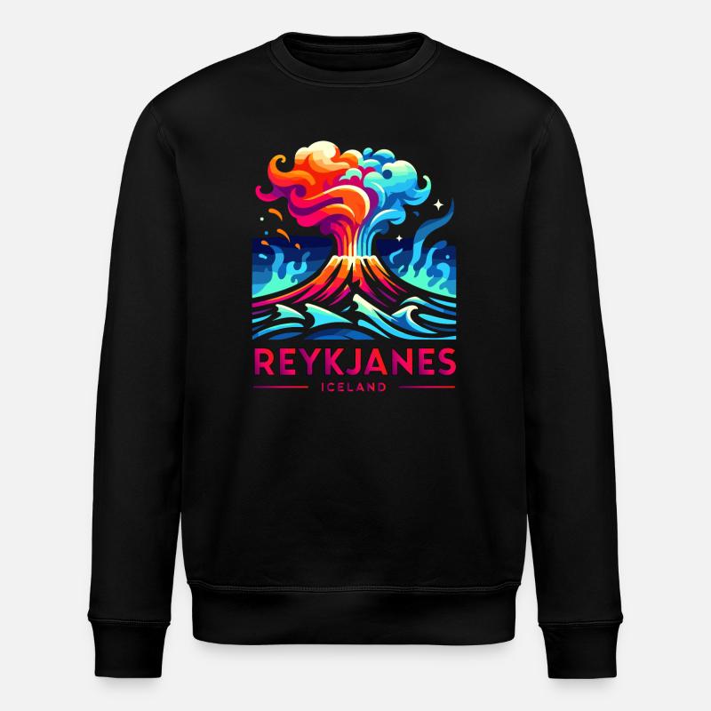 Éruption du volcan de Reykjanes, Islande - Sweat bio ROLLER Stanley/Stella Unisexe - noir