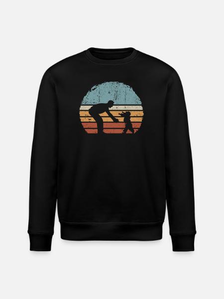 Sonnenuntergang Eltern- und Kind-Silhouette - Stanley/Stella Unisex Bio-Sweatshirt ROLLER - Schwarz