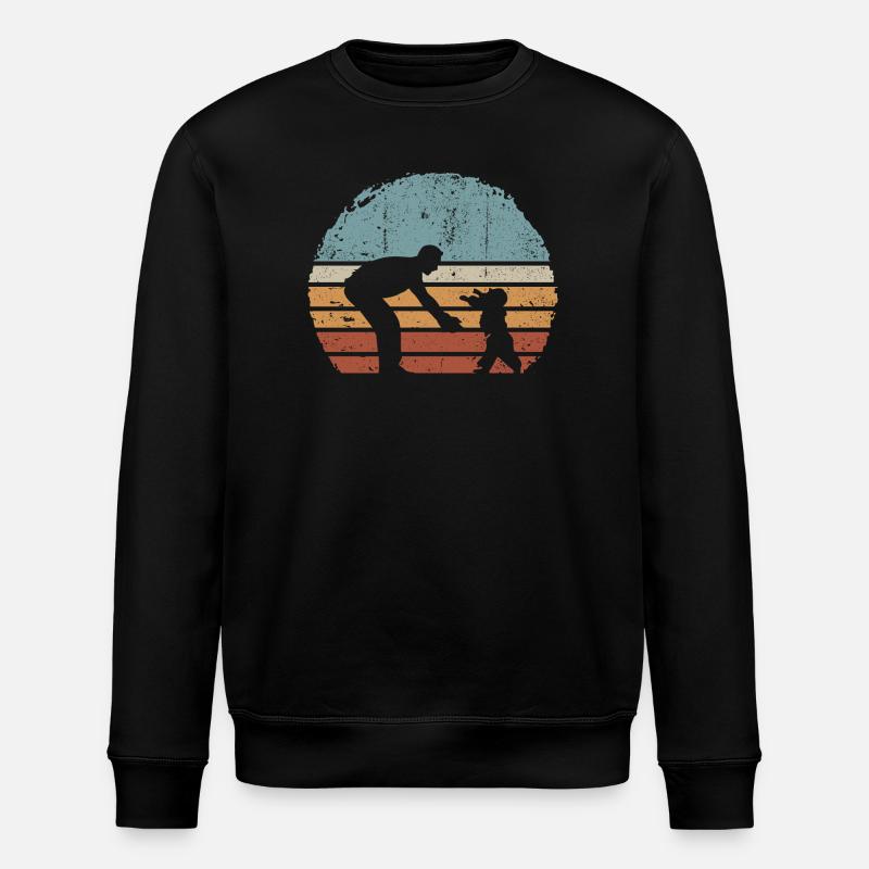 Sonnenuntergang Eltern- und Kind-Silhouette - Stanley/Stella Unisex Bio-Sweatshirt ROLLER - Schwarz
