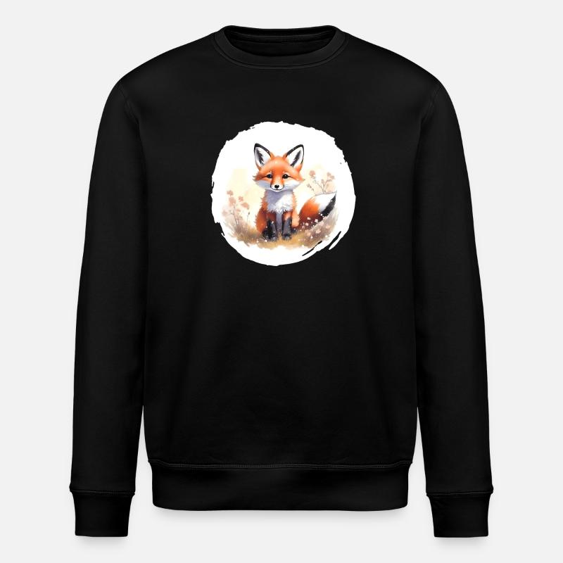 Fuchs Aquarell - Stanley/Stella Unisex Bio-Sweatshirt ROLLER - Schwarz