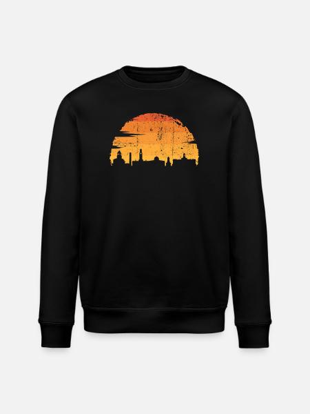Sunset Skyline Silhouette - Stanley/Stella ROLLER Unisex Organic Sweatshirt - black