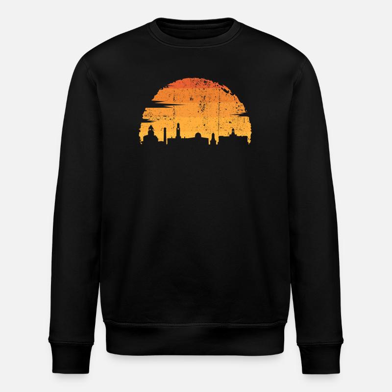 Sunset Skyline Silhouette - Stanley/Stella ROLLER Unisex Organic Sweatshirt - black
