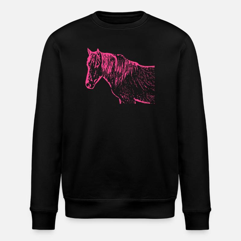 Cheval rose rose - Sweat bio ROLLER Stanley/Stella Unisexe - noir