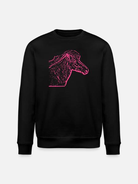 Cheval rose rose - Sweat bio ROLLER Stanley/Stella Unisexe - noir