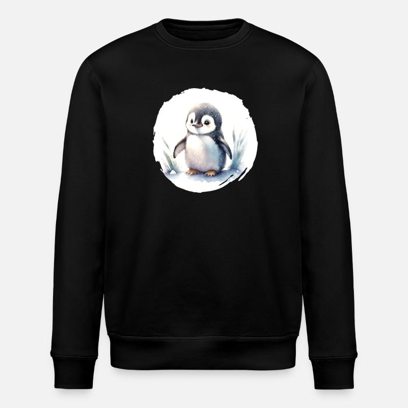 Pinguin Aquarell - Stanley/Stella Unisex Bio-Sweatshirt ROLLER - Schwarz