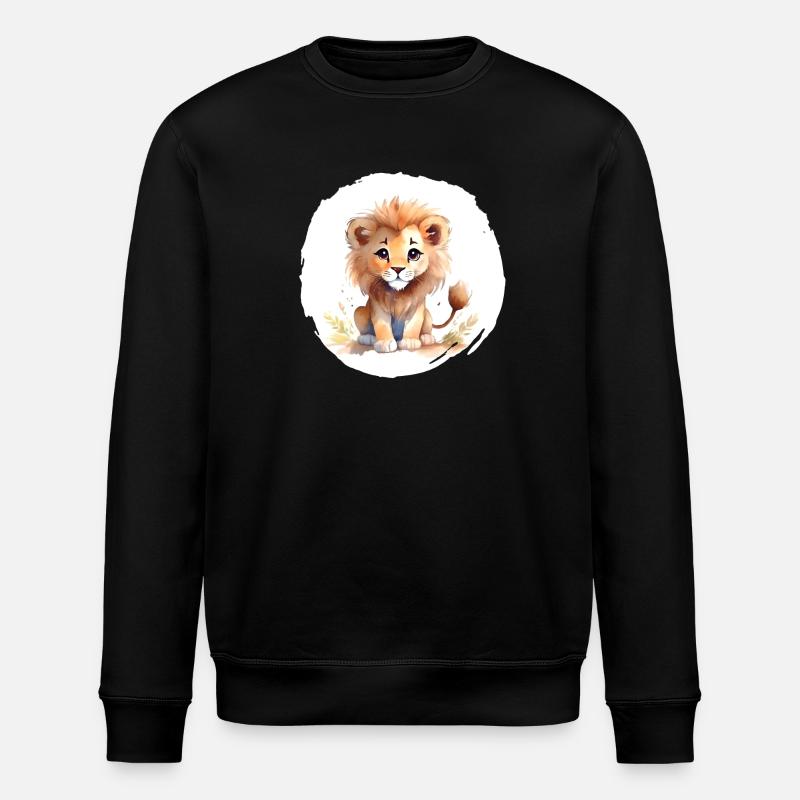 Aquarelle Lion - Sweat bio ROLLER Stanley/Stella Unisexe - noir