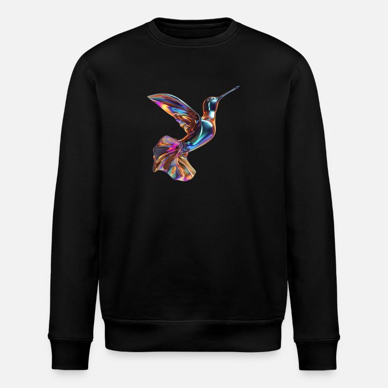 flying chromatic hummingbird - Stanley/Stella ROLLER Unisex Organic Sweatshirt - black