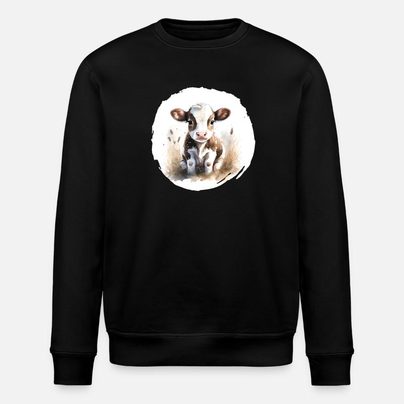 Aquarelle de veau - Sweat bio ROLLER Stanley/Stella Unisexe - noir