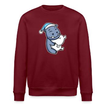 Hippopotame avec oreiller et bonnet somnolent - Sweat bio ROLLER Stanley/Stella Unisexe - bordeaux - Devant - Nik (191cm)