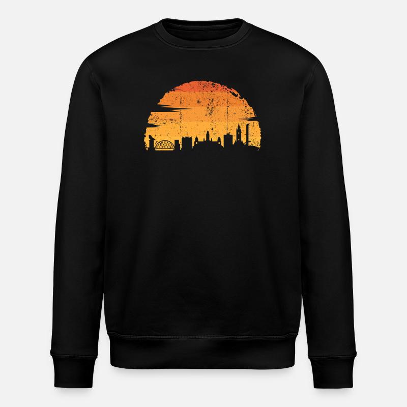 Sonnenuntergang Skyline Silhouette - Stanley/Stella Unisex Bio-Sweatshirt ROLLER - Schwarz