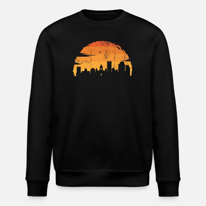 Sunset Skyline Silhouette - Stanley/Stella ROLLER Unisex Organic Sweatshirt - black