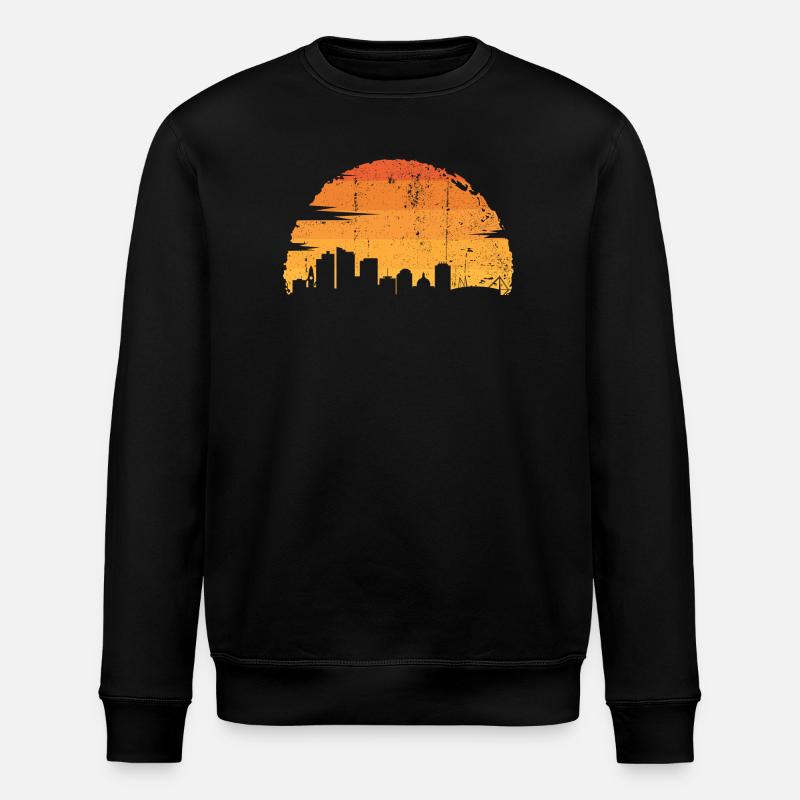 Silhouette des Stadtuntergangs - Stanley/Stella Unisex Bio-Sweatshirt ROLLER - Schwarz