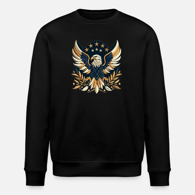 Aigle de la bannière étoilée - Sweat bio ROLLER Stanley/Stella Unisexe - noir