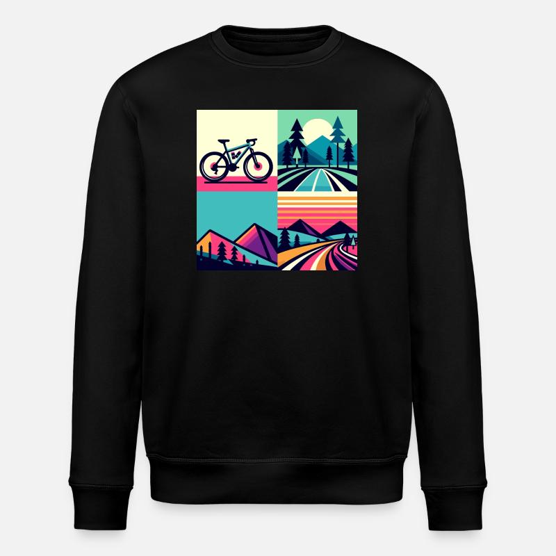 Gravier 4 paysages - Sweat bio ROLLER Stanley/Stella Unisexe - noir