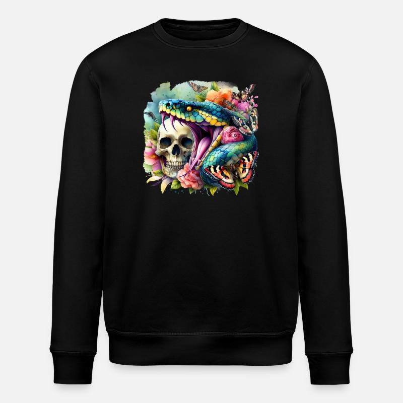 Serpent Crâne - Sweat bio ROLLER Stanley/Stella Unisexe - noir