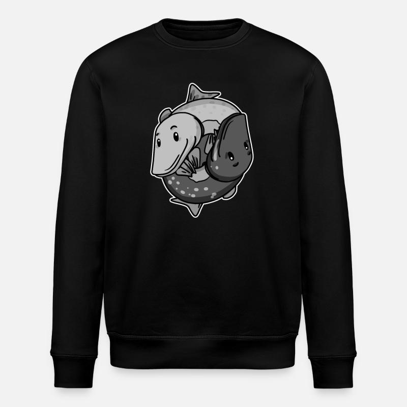 Poisson brochet Yin Yang - Sweat bio ROLLER Stanley/Stella Unisexe - noir