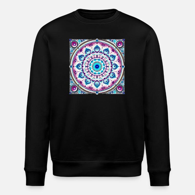 Mandala Orbital Bleu-Rose - Sweat bio ROLLER Stanley/Stella Unisexe - noir
