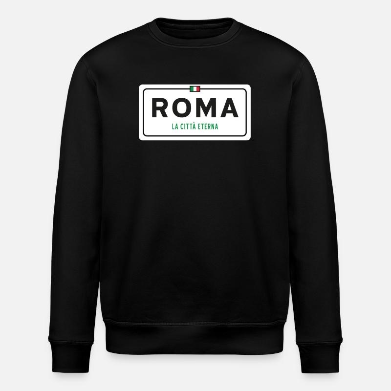 Rom Ortsschild - Stanley/Stella Unisex Bio-Sweatshirt ROLLER - Schwarz
