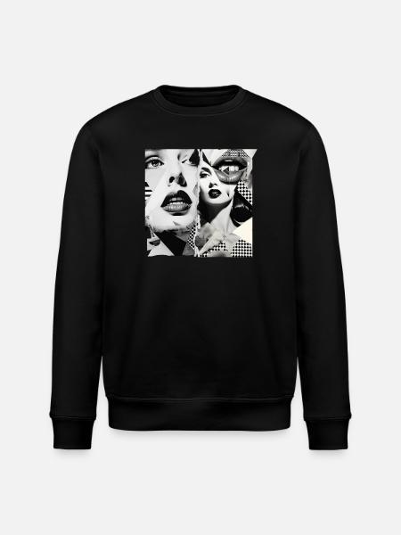 picture fragments design - Stanley/Stella ROLLER Unisex Organic Sweatshirt - black