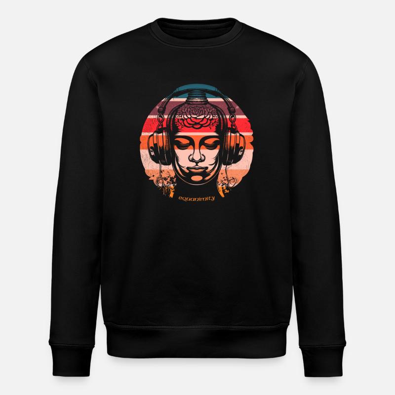 DJ Buddha - Gleichmut - Stanley/Stella Unisex Bio-Sweatshirt ROLLER - Schwarz