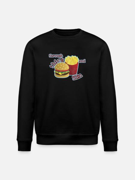 Burger with fries - Stanley/Stella ROLLER Unisex Organic Sweatshirt - black