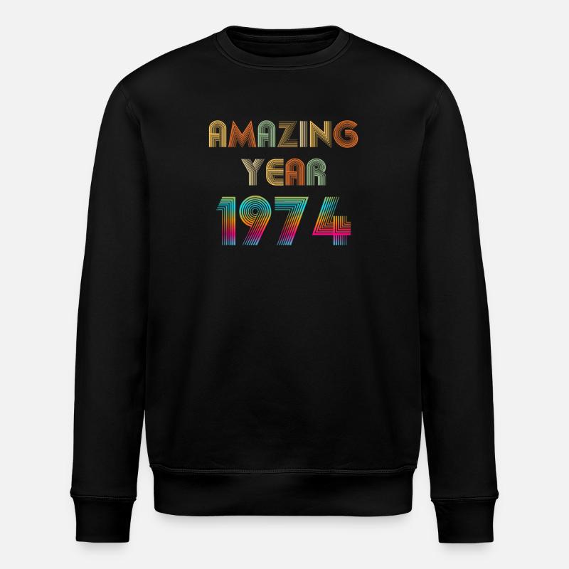 Amazing YEAR 1974 - Sweat bio ROLLER Stanley/Stella Unisexe - noir