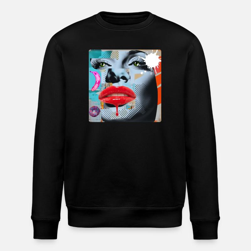 Bunte Collage Pop Art - Stanley/Stella Unisex Bio-Sweatshirt ROLLER - Schwarz