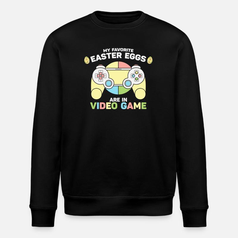 Ostereier, Frohe Ostern, Schokoladeneier - Stanley/Stella Unisex Bio-Sweatshirt ROLLER - Schwarz