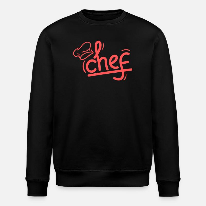 Chef Rouge Sketch Élégant - Sweat bio ROLLER Stanley/Stella Unisexe - noir