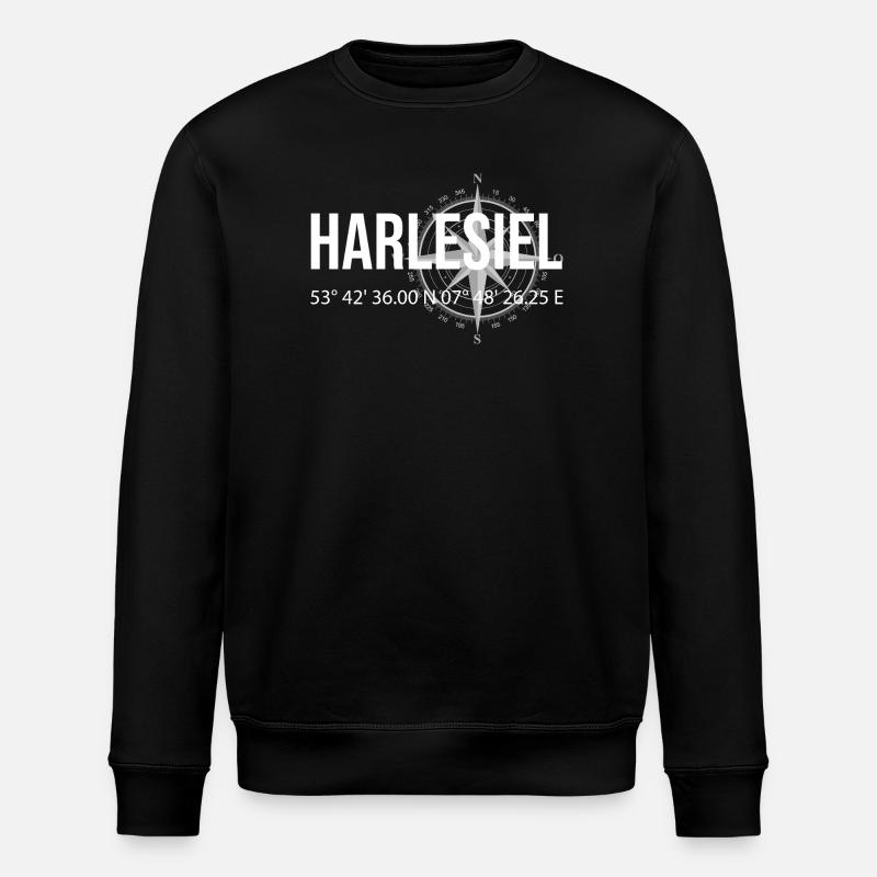 Koordinaten Harlesiel - Stanley/Stella Unisex Bio-Sweatshirt ROLLER - Schwarz