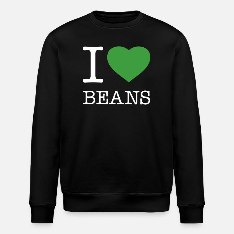 I LOVE BEANS Bohnen - Stanley/Stella Unisex Bio-Sweatshirt ROLLER - Schwarz