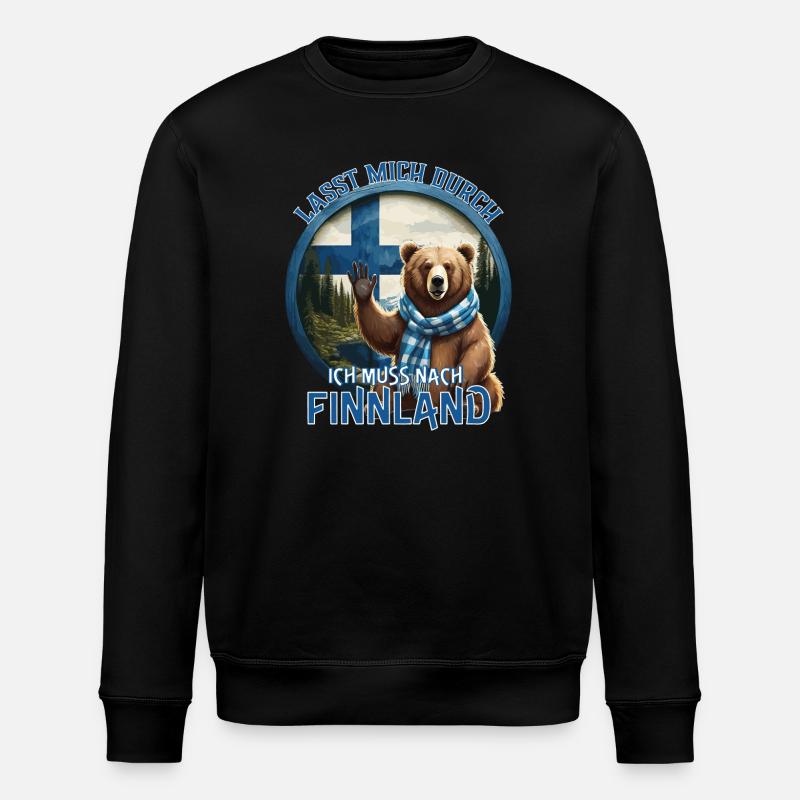 Finnland - Lasst mich Durch - Stanley/Stella Unisex Bio-Sweatshirt ROLLER - Schwarz