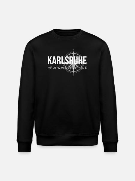 Koordinaten Karlsruhe - Stanley/Stella Unisex Bio-Sweatshirt ROLLER - Schwarz