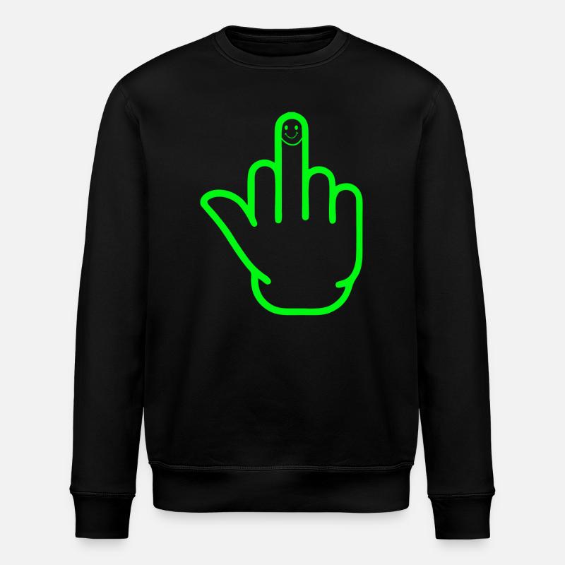 Happy Mittelfinger - Stanley/Stella Unisex Bio-Sweatshirt ROLLER - Schwarz
