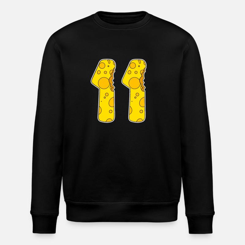 11 Year Old Funny Cheese - Stanley/Stella ROLLER Unisex Organic Sweatshirt - black