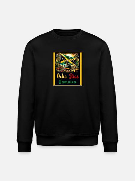 Jamaica Ocho Rios Reggae Design - Stanley/Stella ROLLER Unisex Organic Sweatshirt - black