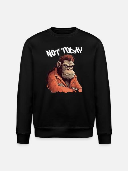 Nicht Heute Affe – Wütender Orang-Utan - Stanley/Stella Unisex Bio-Sweatshirt ROLLER - Schwarz