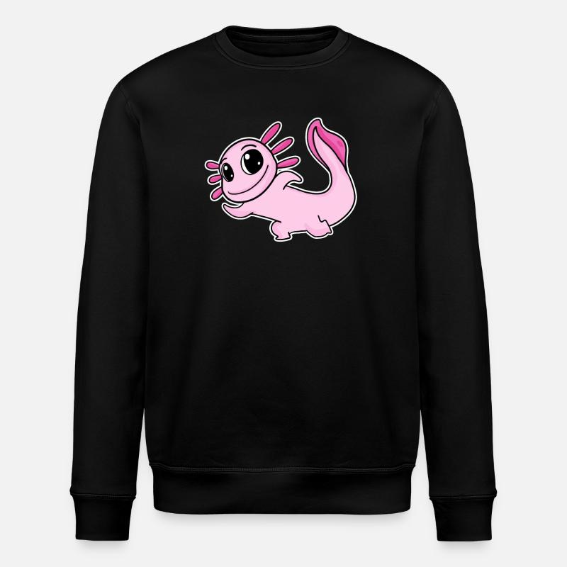 Axolotl Motiv Rosa - Stanley/Stella Unisex Bio-Sweatshirt ROLLER - Schwarz