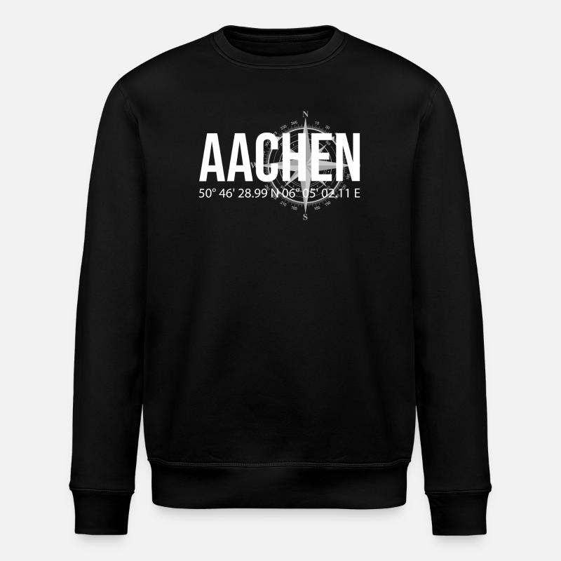 Koordinaten Aachen - Stanley/Stella Unisex Bio-Sweatshirt ROLLER - Schwarz