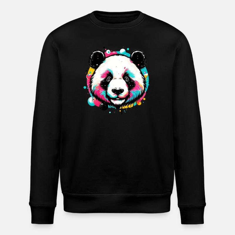 Panda - Stanley/Stella ROLLER Unisex Organic Sweatshirt - black
