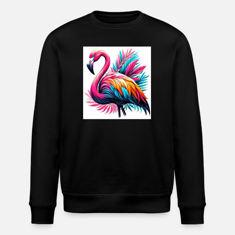 Flamant rose - Sweat bio ROLLER Stanley/Stella Unisexe - noir