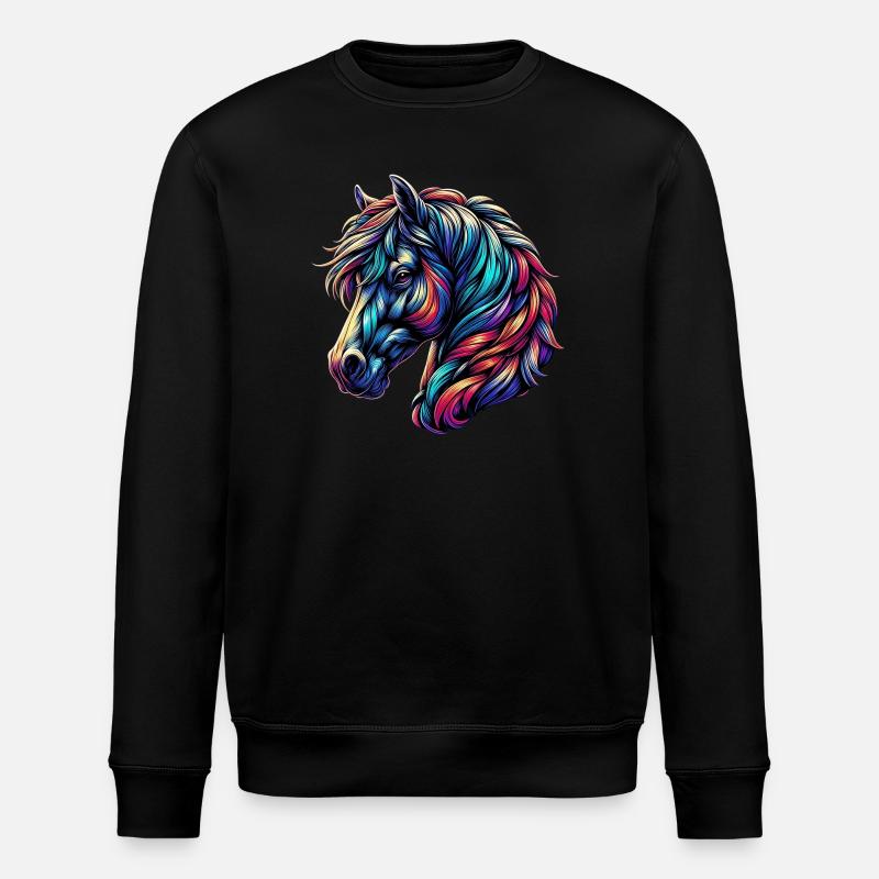 Horse - Stanley/Stella ROLLER Unisex Organic Sweatshirt - black